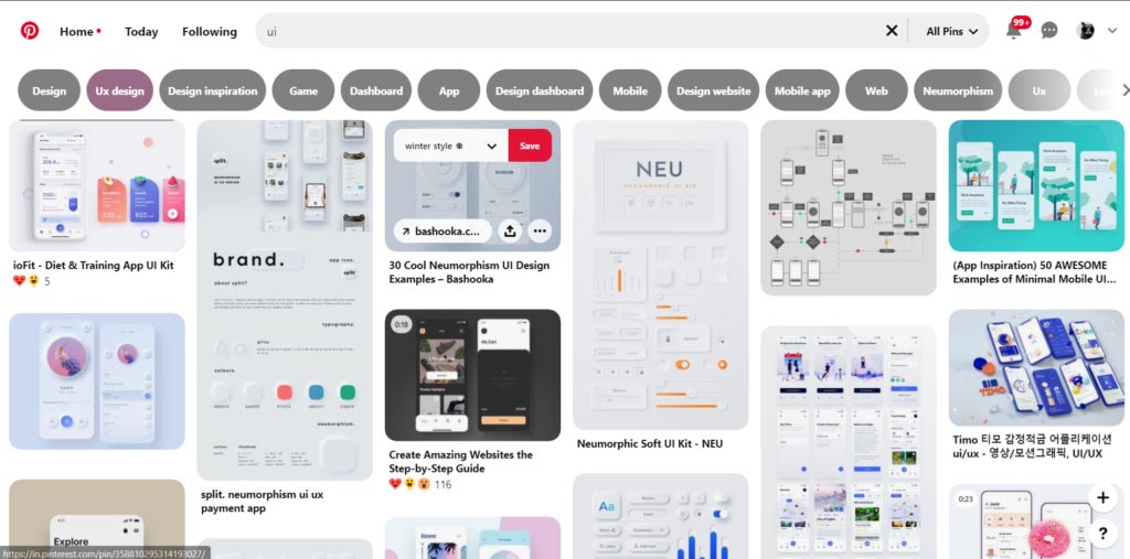 pinterest ui